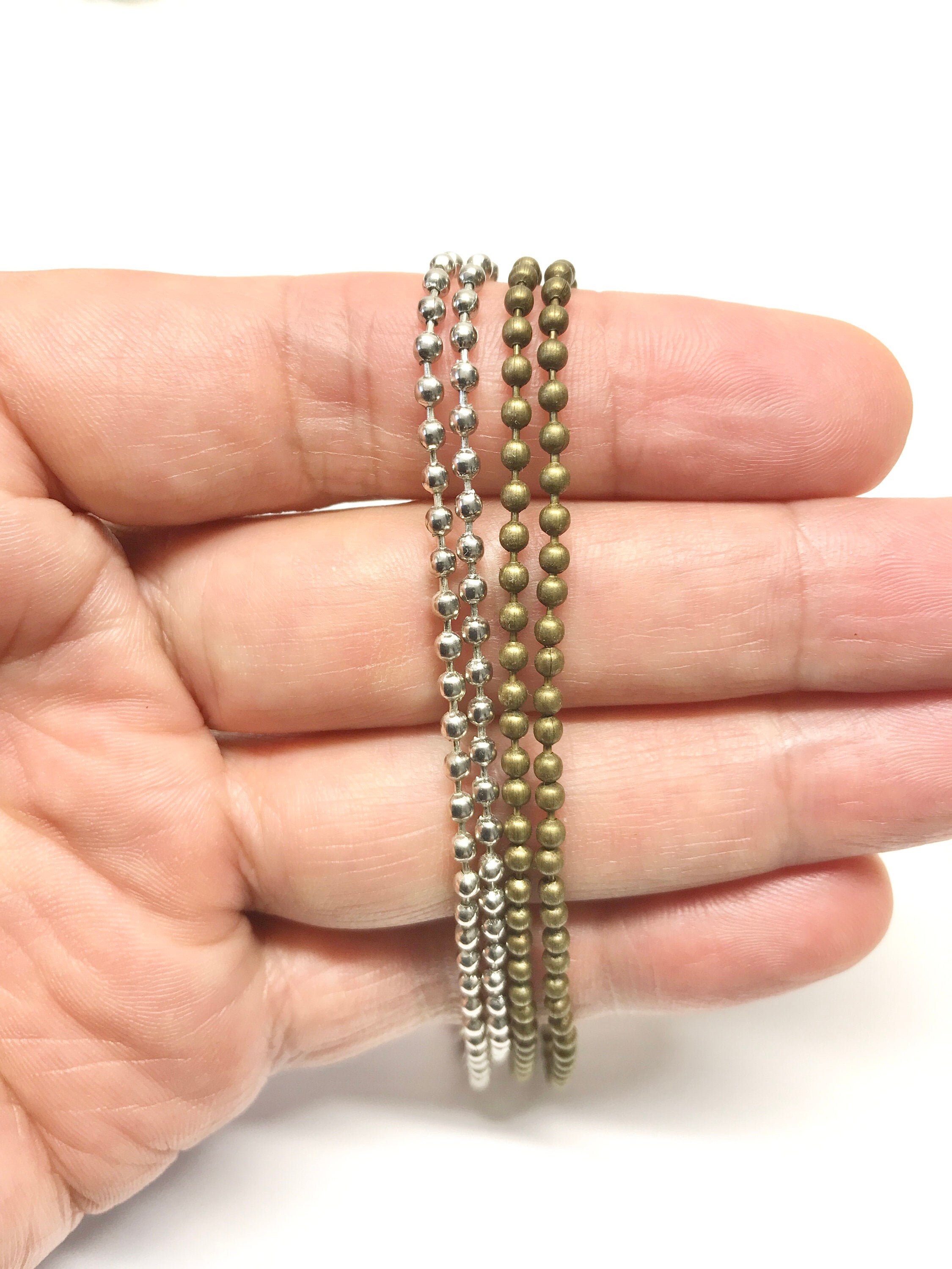 From 24 to 36 long, A00431 2.4 mm Ball Chains Necklace