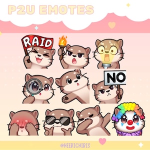 10 Otter Twitch Emotes | Pack 4