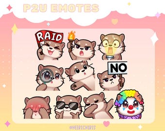 10 Otter Twitch Emotes | Pack 4