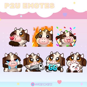 13 Brązowych Krów Twitch Emotes - Pakiet 2
