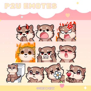 10 Otter Twitch Emotes Pack 3