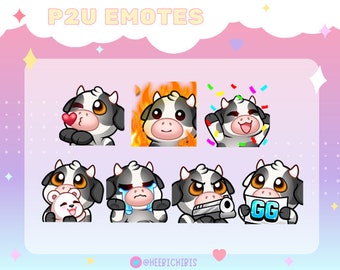 13 Black Cow Twitch Twitch Emotes -  Pack 2