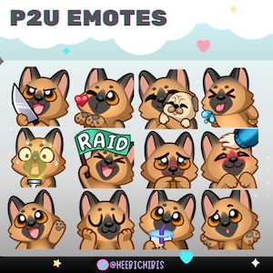 12 niemieckich emotikonów Twitch | Pakiet 1