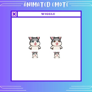 Animated Wiggle Emote | Gray White Bunny Gif
