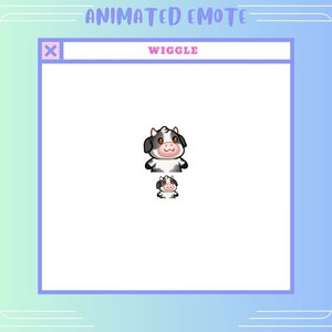 Animated Wiggle Emote | Black Cow Gif