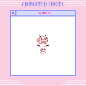 Animated Wiggle Emote | Strawberry Pink Cow gif