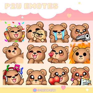 12 gestos de Twitch de oso pardo - Paquete 2