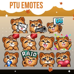 10 Cheetah Twitch Emotes | Pack 1