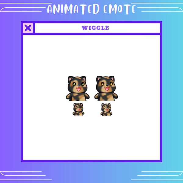 Animated Wiggle Emote | Tortoiseshell Cat Gif