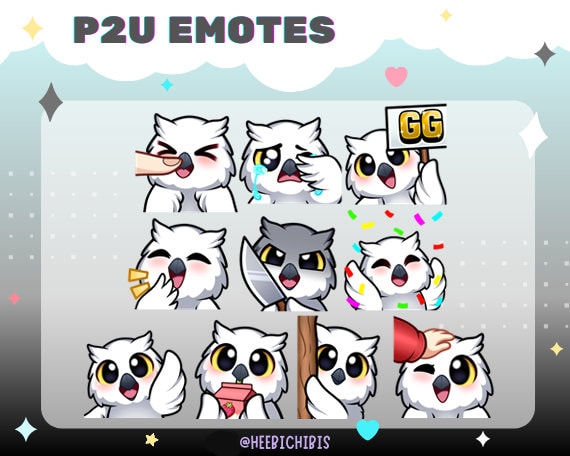 10 White Owl Twitch Emotes