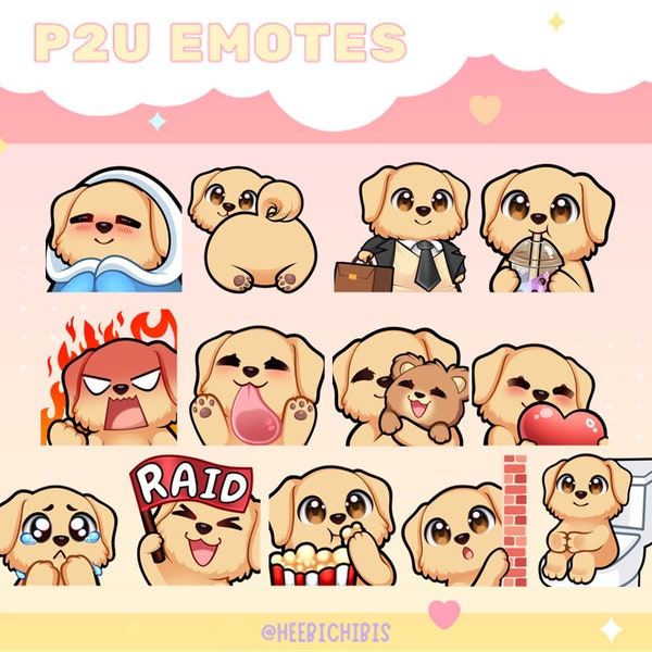 13 Golden Retriever Twitch Emotes | Pack 5