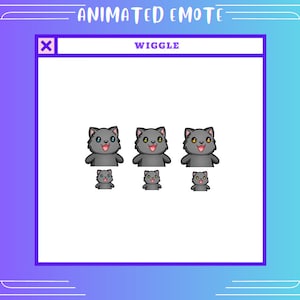 Animated Wiggle Emote | Longhaired Black Cat Gif