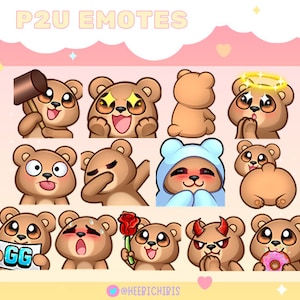 13 gestos de Twitch de oso pardo - Paquete 1