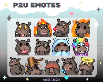 13 Hippo Twitch Emotes Pack 3