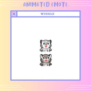 Animated Wiggle Emote | Gray & White Leopard gif