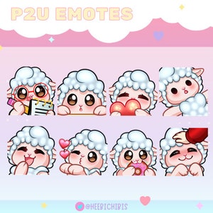 16 Sheep Twitch Emotes - Pack 2