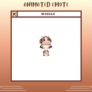 Animated Wiggle Emote | Brown Cow Gif