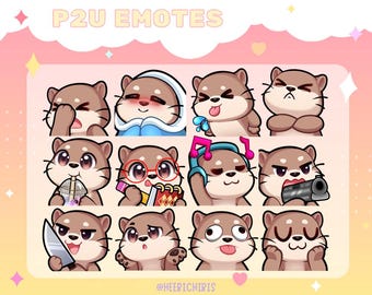 12 Otter Twitch Emotes | Pack 2