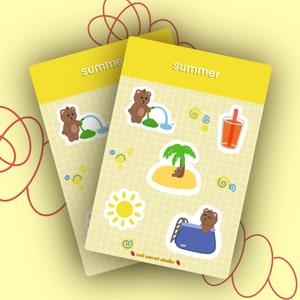 Summer Sticker Sheet | Kiss cut sheet | Handmade
