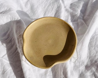 Tan Ceramic Clay Pottery Spoon Rest