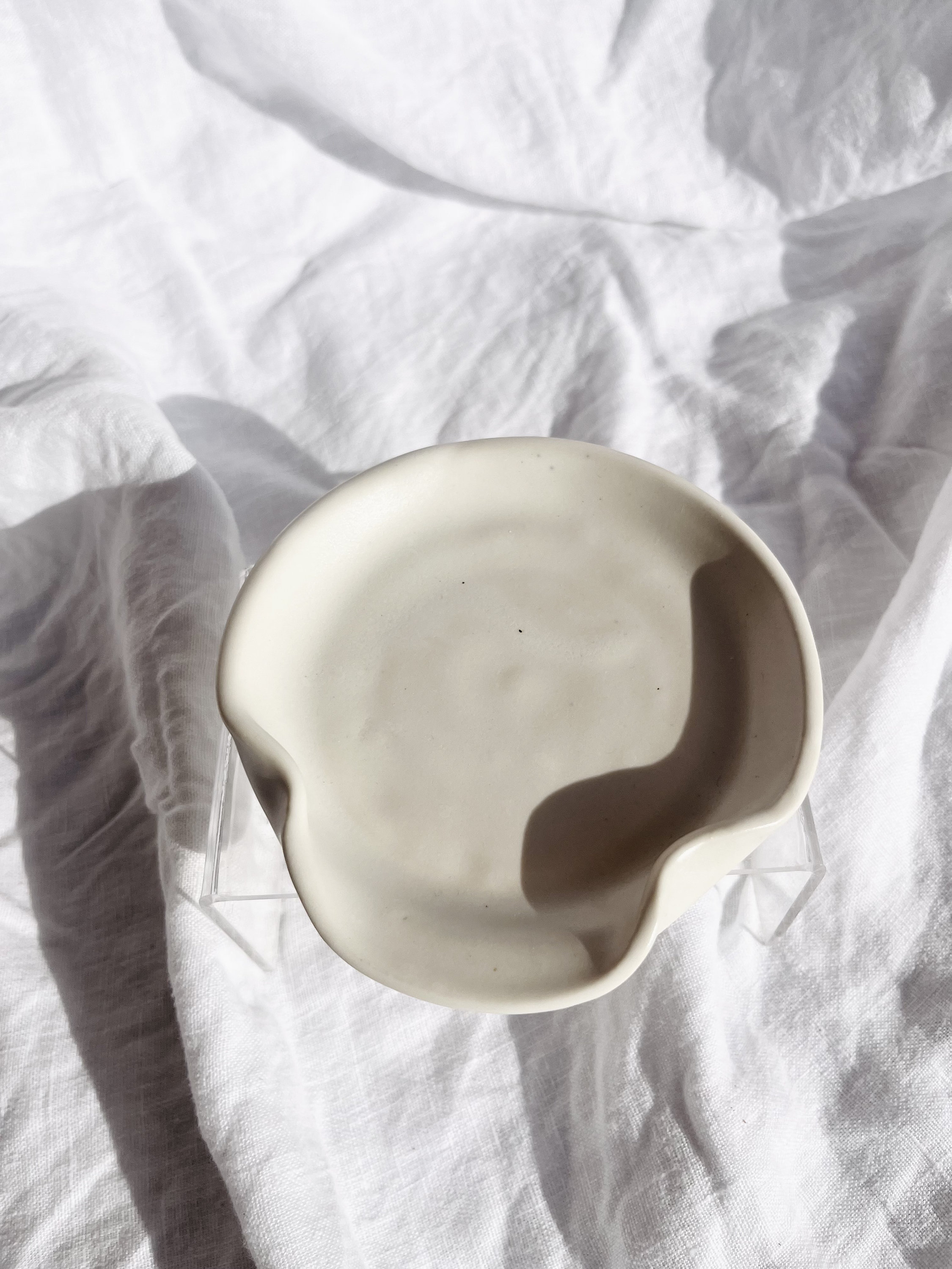 Matte White Ceramic Clay Pottery Spoon Rest Etsy