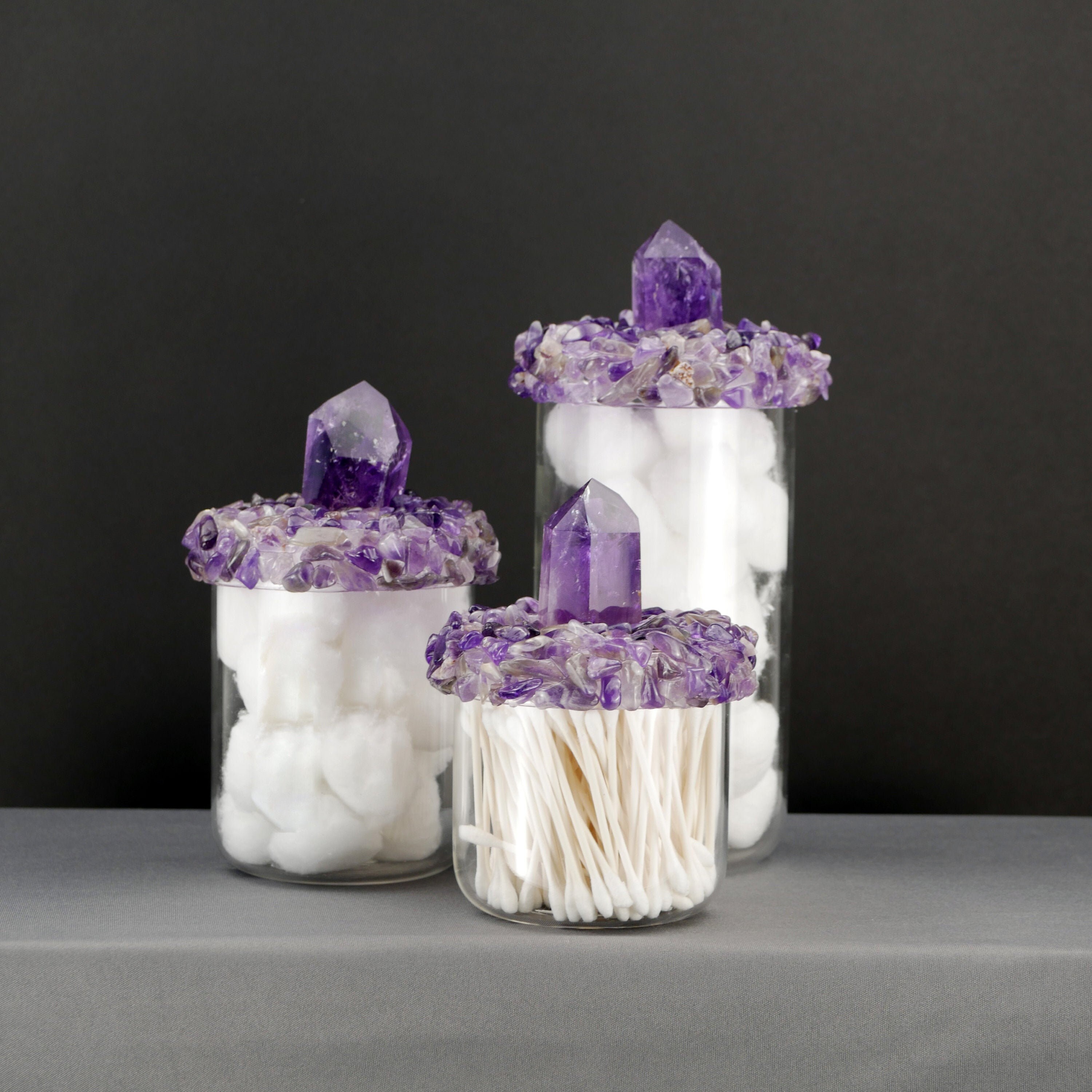 Frascos de vidrio Botes de almacenamiento de baño / Conjunto | Etsy