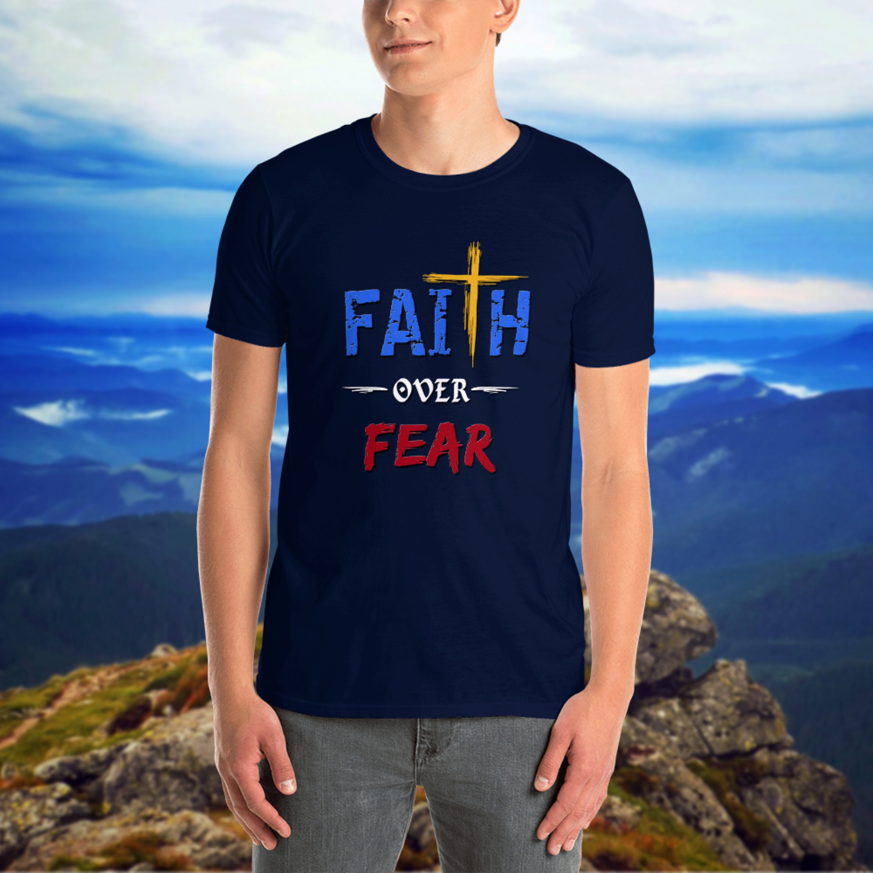 Faith Over Fear Unisex TShirt/Cross Shirt/Motivation Etsy