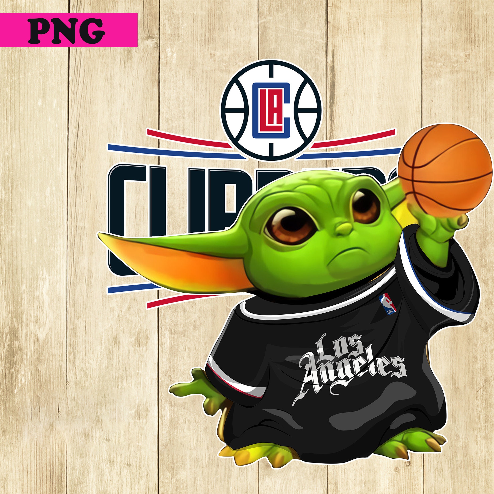 Baby Yoda Basketball PNG Los Angeles Clippers NBA Sports Etsy