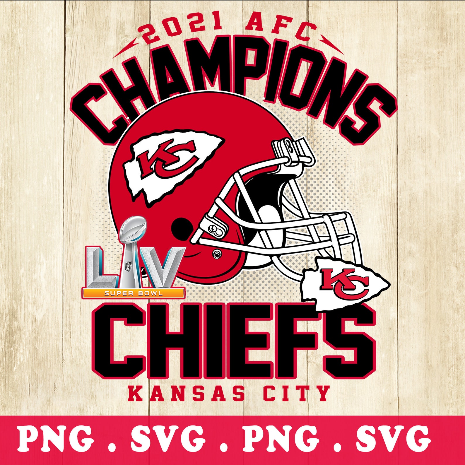 2021 AFC Champions Kansas City Chiefs The Chiefs Logo Png | Etsy