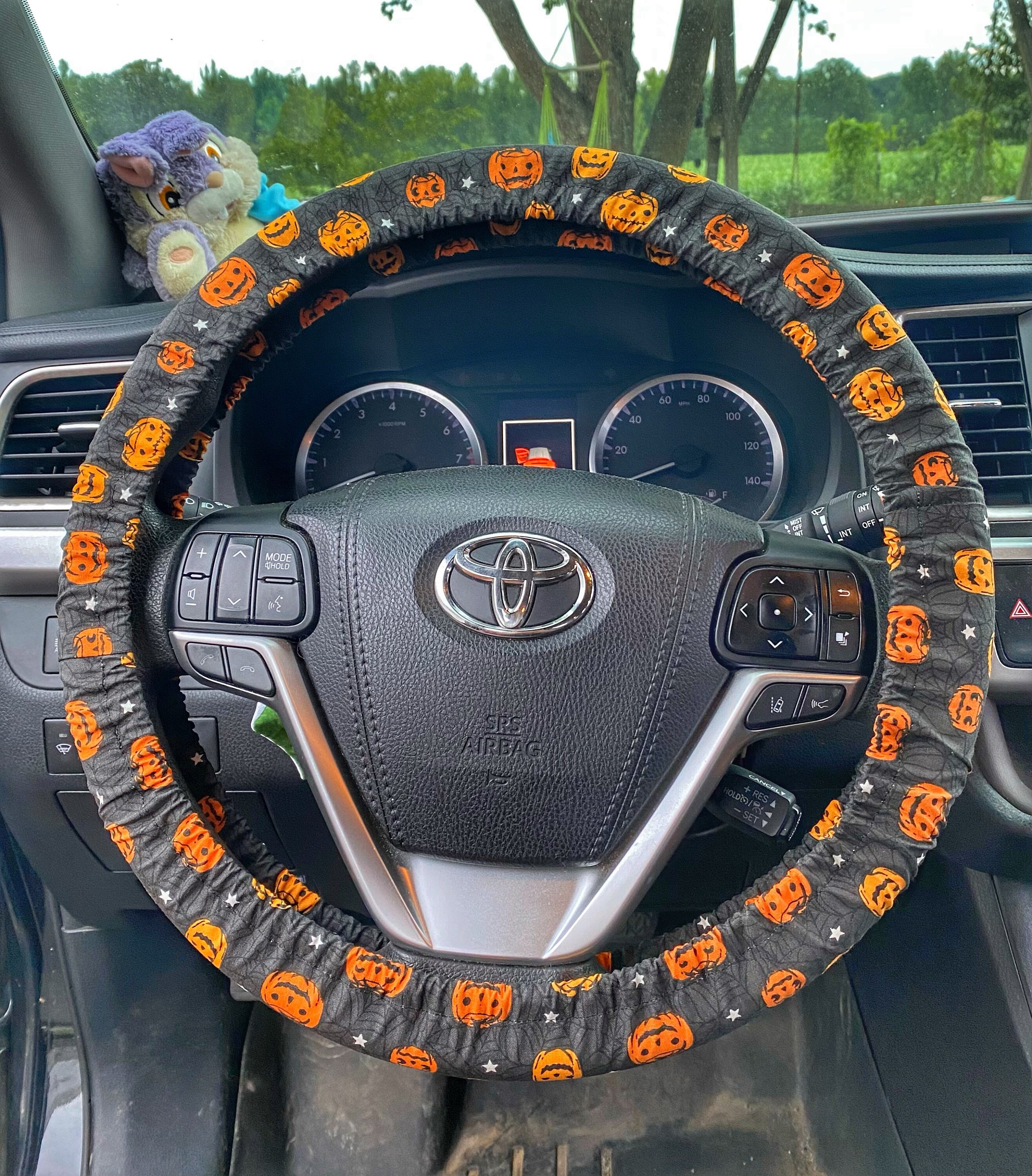 Pumpkin Glow In Dark Steering Wheel Cover