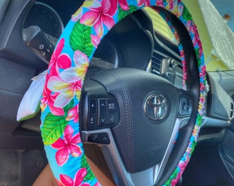 Hawaiian Flower Steering Wheel Cover