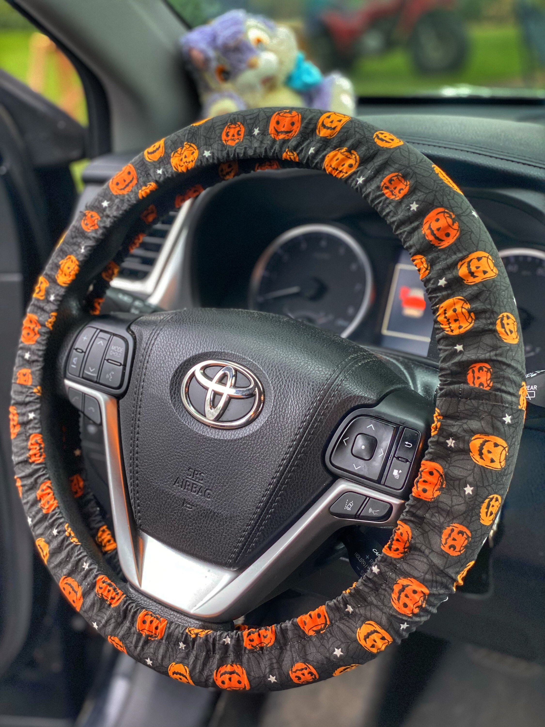 Pumpkin Glow In Dark Steering Wheel Cover