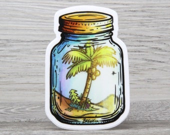 Tropical Jar Vinyl Sticker