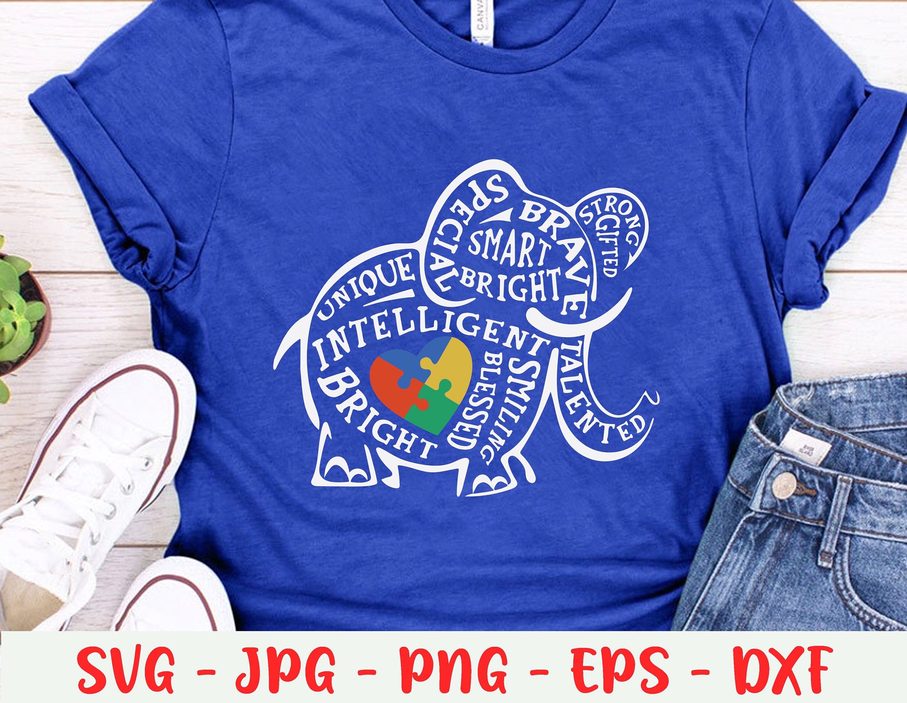 Autism Elephant Svg Autism Heart Autism Awareness Svg | Etsy