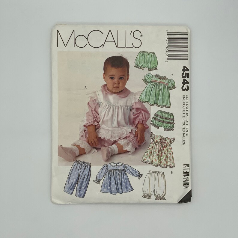 McCall/'s 4543 Pants and Panties Dress Pinafore 1991 Pantaloons Vintage Uncut Sewing Pattern Size NB-L