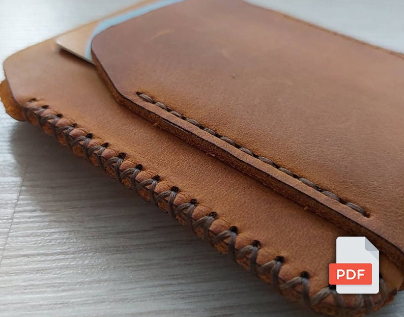 Minimalist Leather Wallet Pattern Pdf Cardholder Simle | Etsy