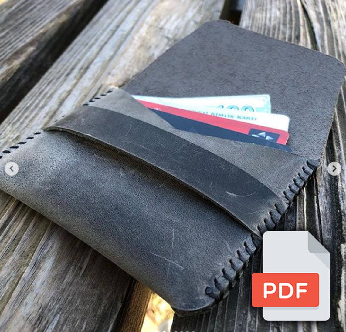 Minimal Leather Wallet Pattern PDF Etsy