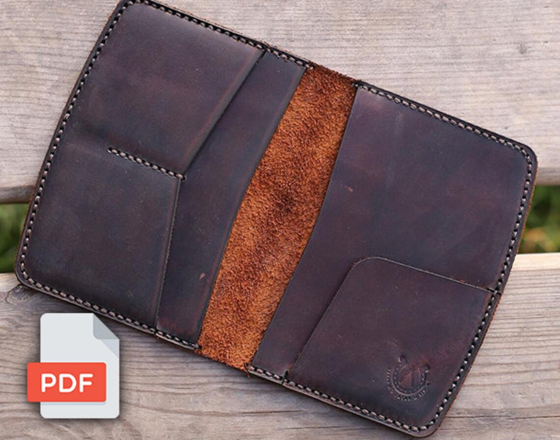 Leather Passport Holder Modern Edge Pattern Pdf A4 Paper Etsy