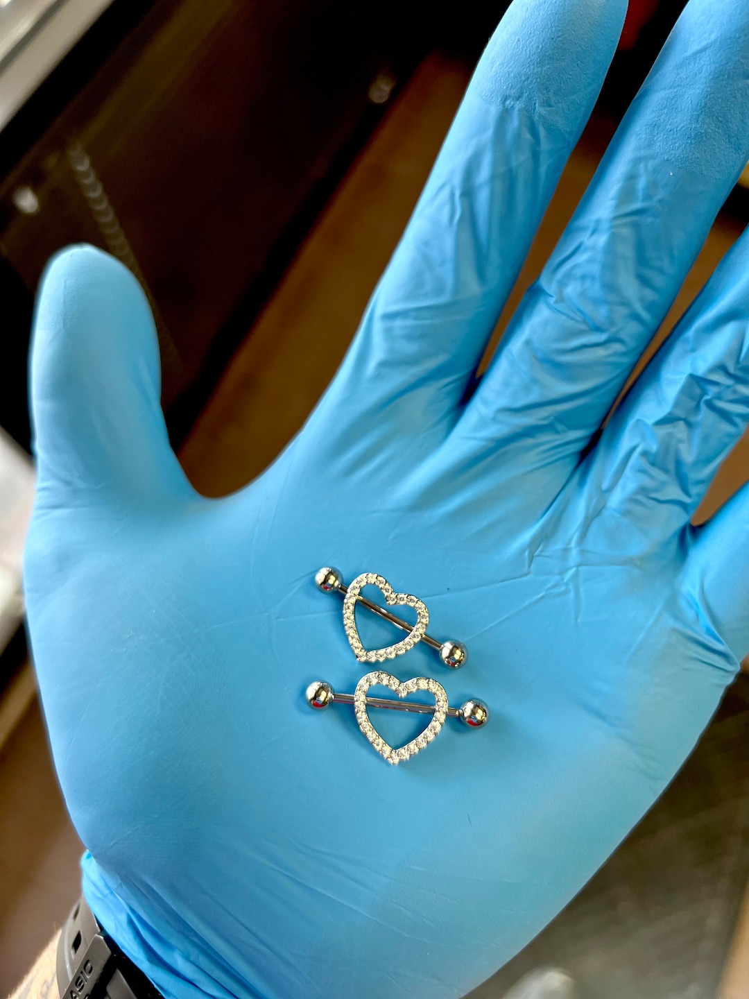 Pre Sterilized Heart Nipple Piercing Jewelry Titanium 14 Gauge Etsy