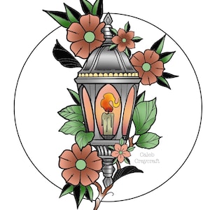 Flowerhouse Tattoo  Gothic lantern for thesisteritook done by  karenglasstattoo     tattoo tattooart tattooartist lantern  lanterntattoo moth mothtattoo witchytattoo witchyvibes colortattoo  traditionaltattoo botanicaltattoo 