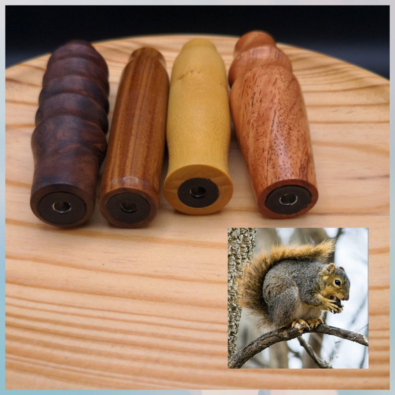 Squirrel Call. Hunting. Game Call. Squirrel Distress Bark. Gray