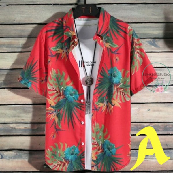 Hot Summer Vibe Colorful Floral Pattern Beach Shirt, Seaside Vacation Quick-drying Hawaii Shirt