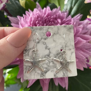 Silver starfish earrings