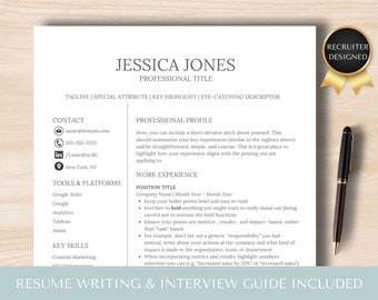 Professional Resume Template Bundle, Google Docs, Canva (Digital Download)