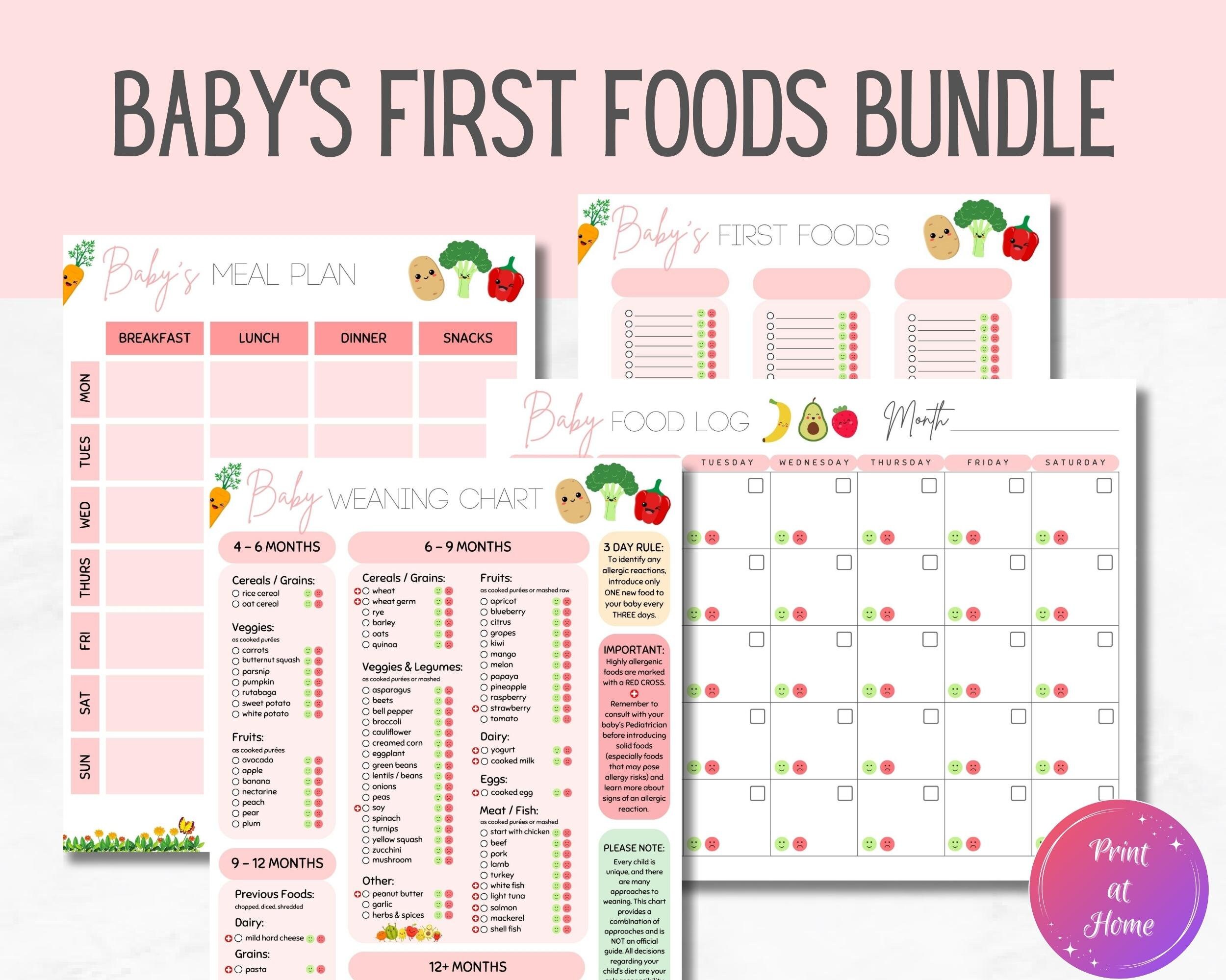 Vegan Baby Led Weaning 101 Before One Checklist · Vegan Baby Led Weaning  Food Tracker - PDF Download