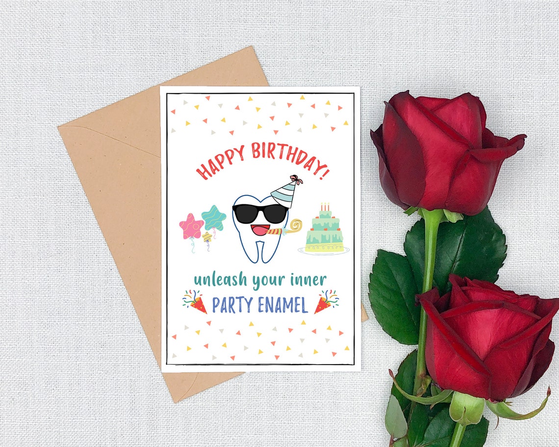 Funny Tooth Pun Birthday Card Printable Dentist Birthday Etsy