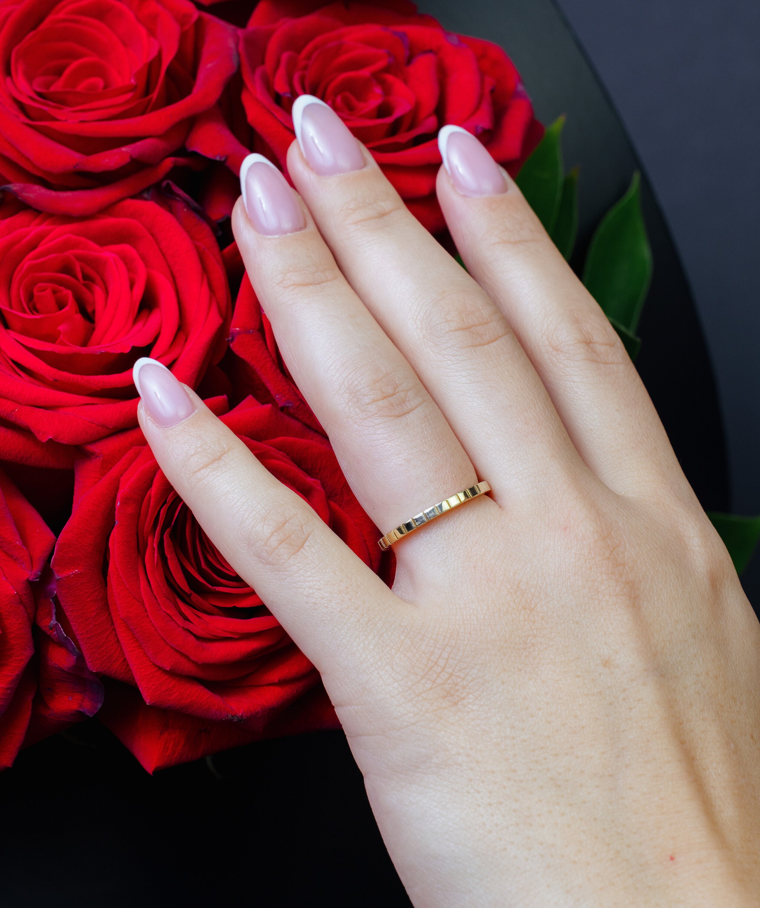 Womens Wedding Band Simple Bridal Ring Dainty Gold Ring Mother's Day