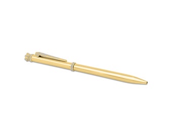 Crown gold pen with natural diamonds / luxury gift / gift for men or woman