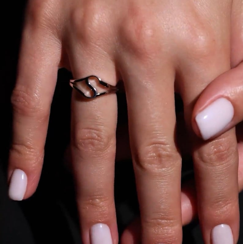 CUSTOM LETTER Gold Ring 10K, 14K, 18K Gold INITIAL Ring Stackable Name