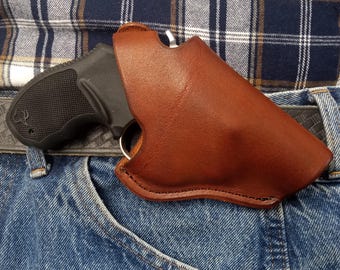 Taurus 942-2 22LR, 22WMR Cross Draw Holster, Right Hand Draw, Fits 1.5" Belt, Dark Brown